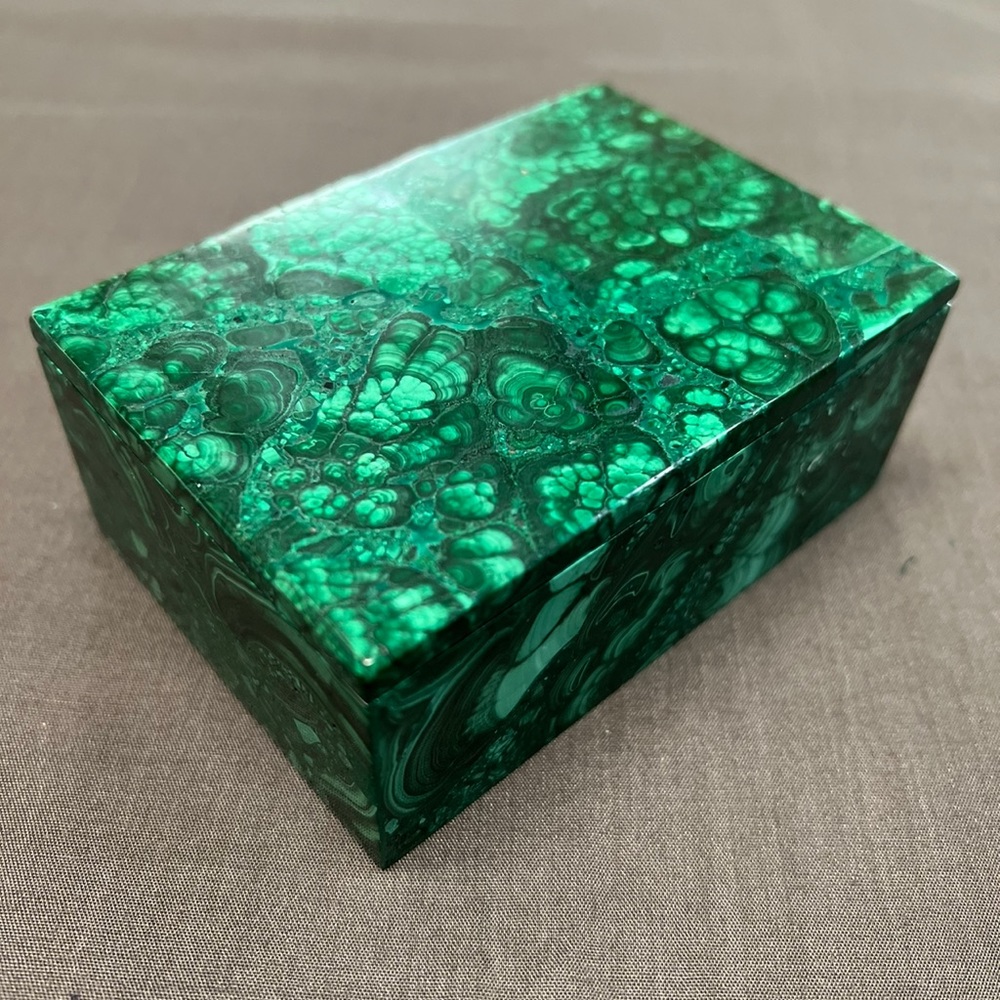 542g Malachite Trinket Box, Real Malachite, Congo, Stone of Energetic Protection